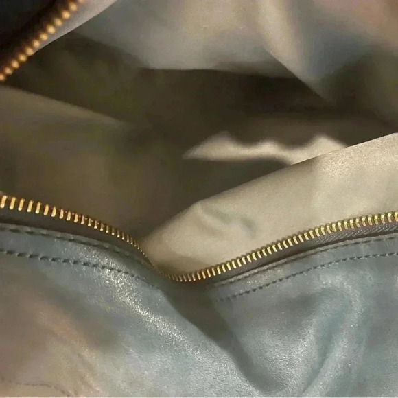 Coach Lindsay Hampton Teal Blue Hobo Bag with Golden Tone Hardware - Picture 5 of 12